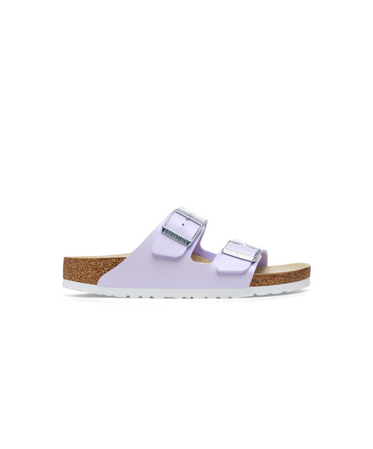 Birkenstock Arizona Shiny Lizard Embossed Birko-Flor Purple Fog Sandals