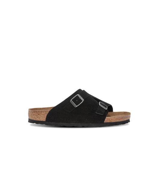 Birkenstock Zurich Suede Leather Black Sandals