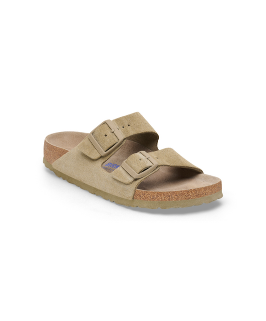 Birkenstock Arizona Suede Leather Faded Khaki Soft Footbed Sandals